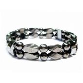 18cm Magnetic Hematite Stone Beaded Stretch Bracelet